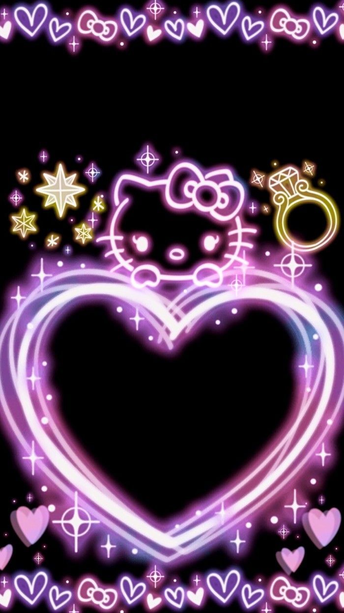 Hello Kitty cuore glitter, 700x1244 Full HD Verticale, iPhone