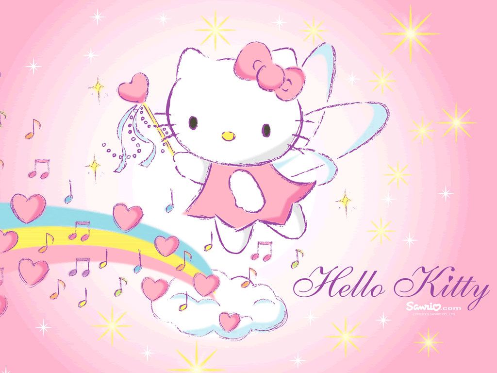 Hello Kitty cuoca cuori rosa, 1024x775 HD, PC
