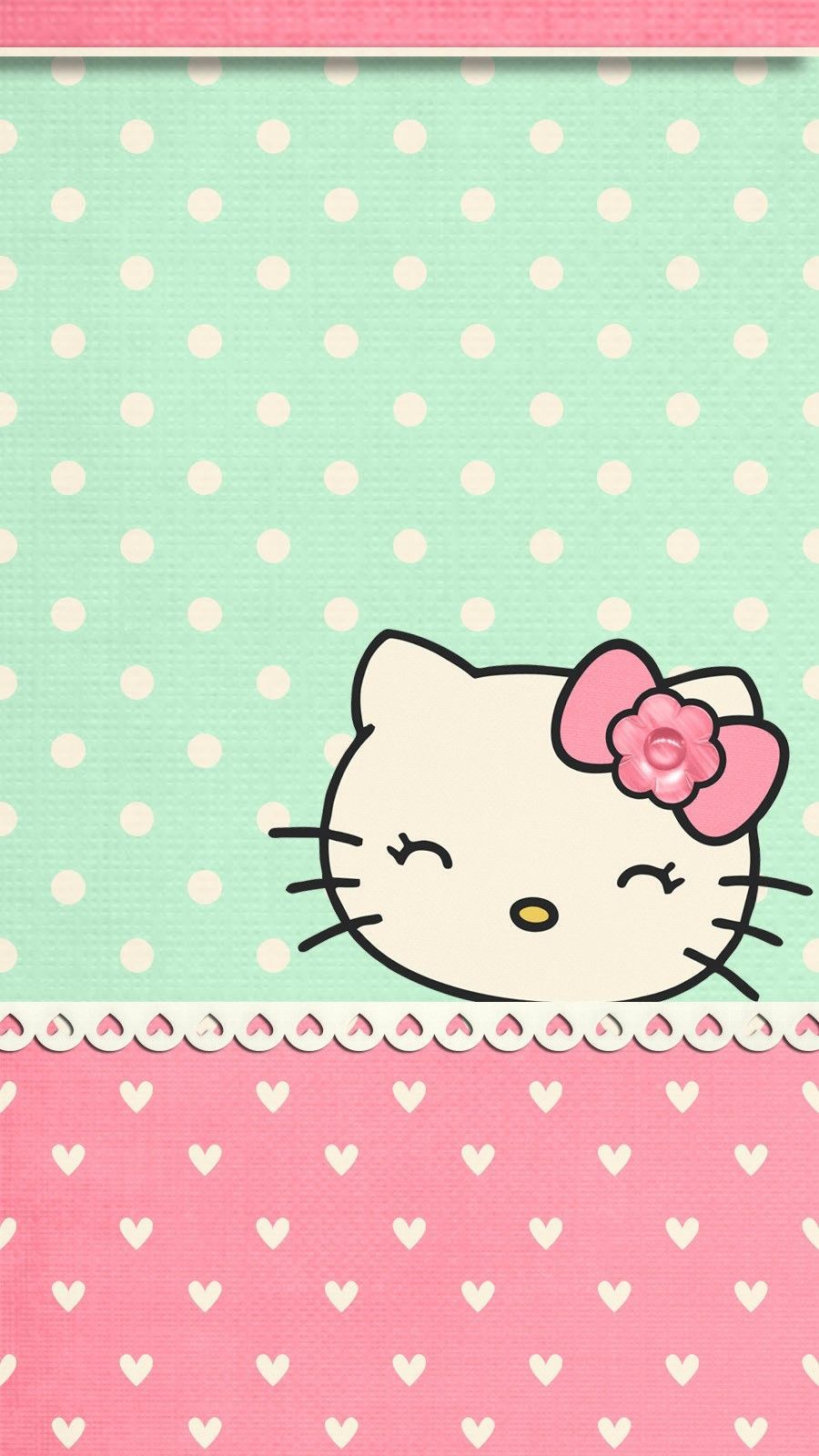 Hello Kitty pois e cuori, Sanrio, 900x1600 Verticale, Mobile
