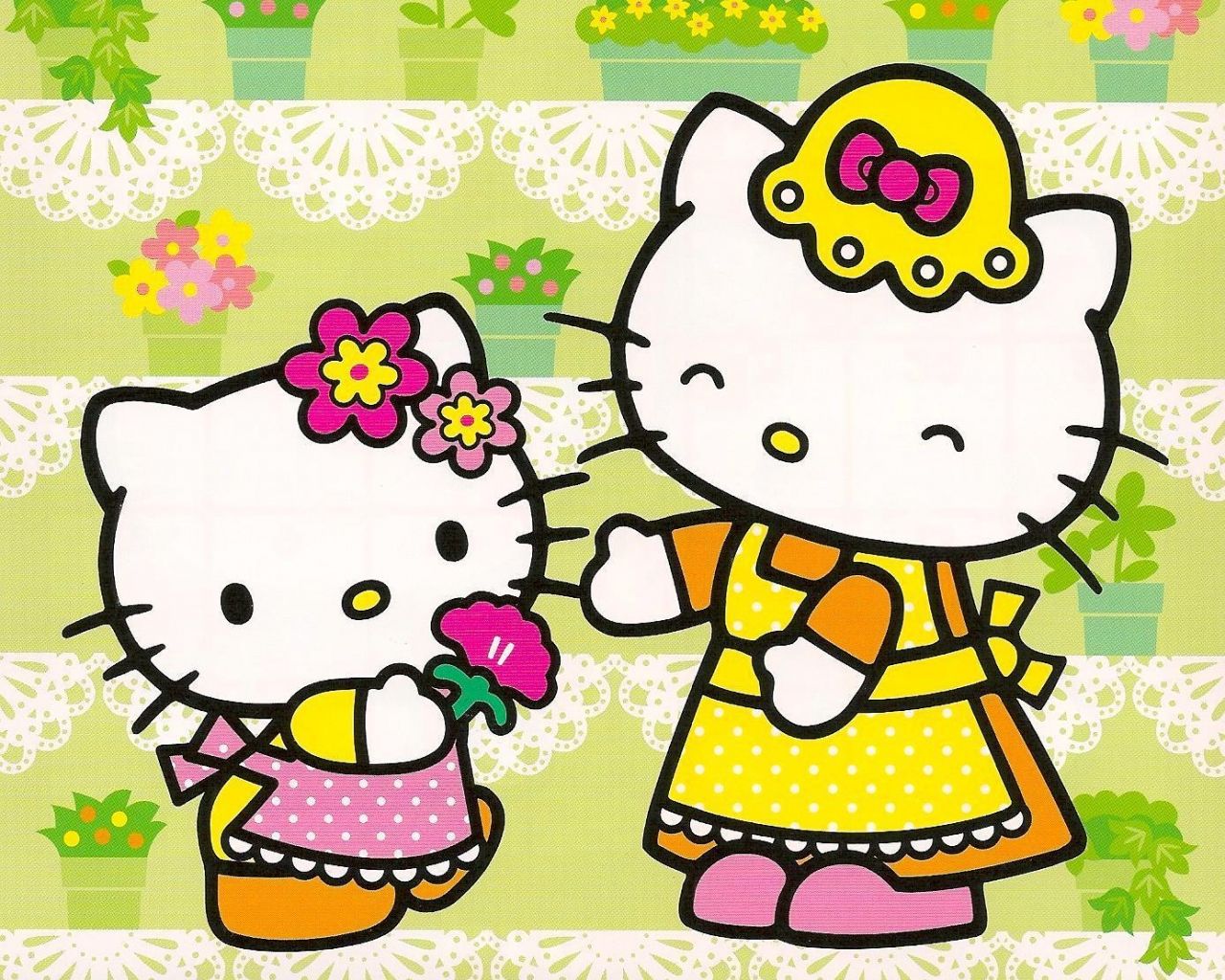 Hello Kitty con orsacchiotto primavera, 1600x1000 HD, PC