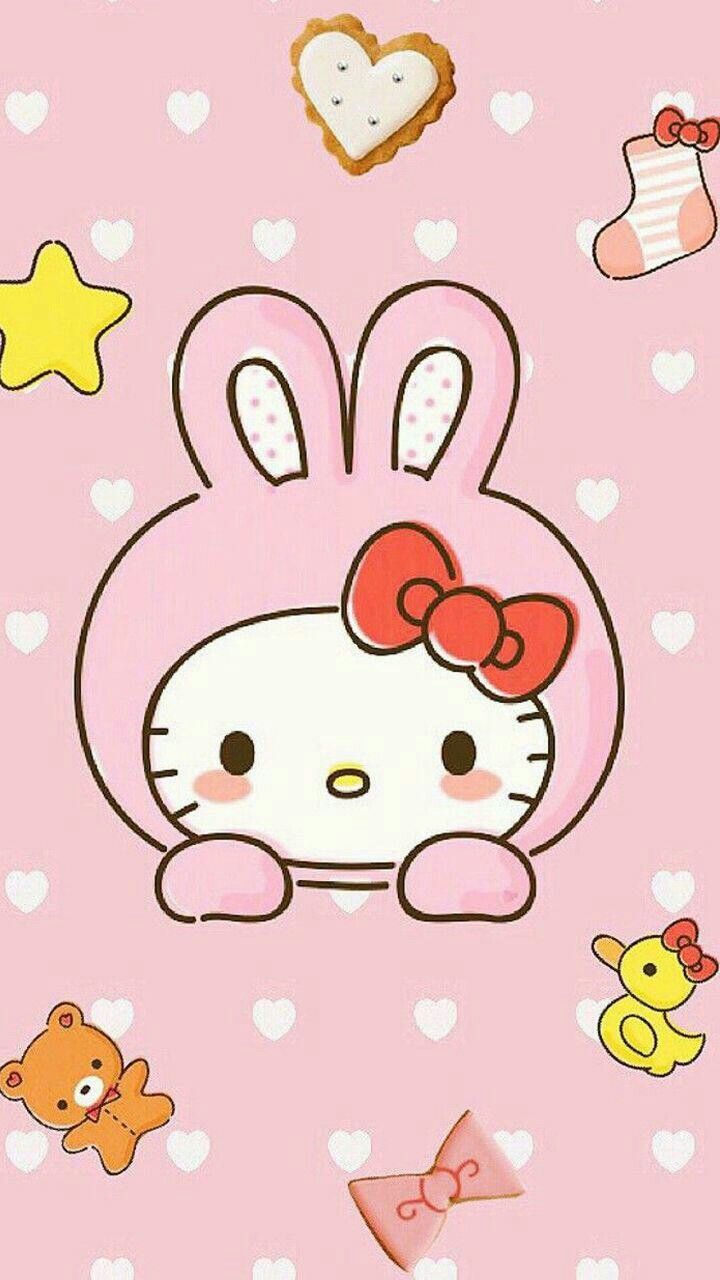 Hello Kitty coniglietto rosa Pasqua, Sanrio, 720x1280 Verticale, Telefono