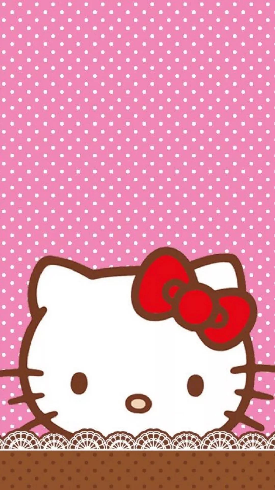 Hello Kitty pois rosa, kawaii, 1080x1920 Full HD Verticale, iPhone