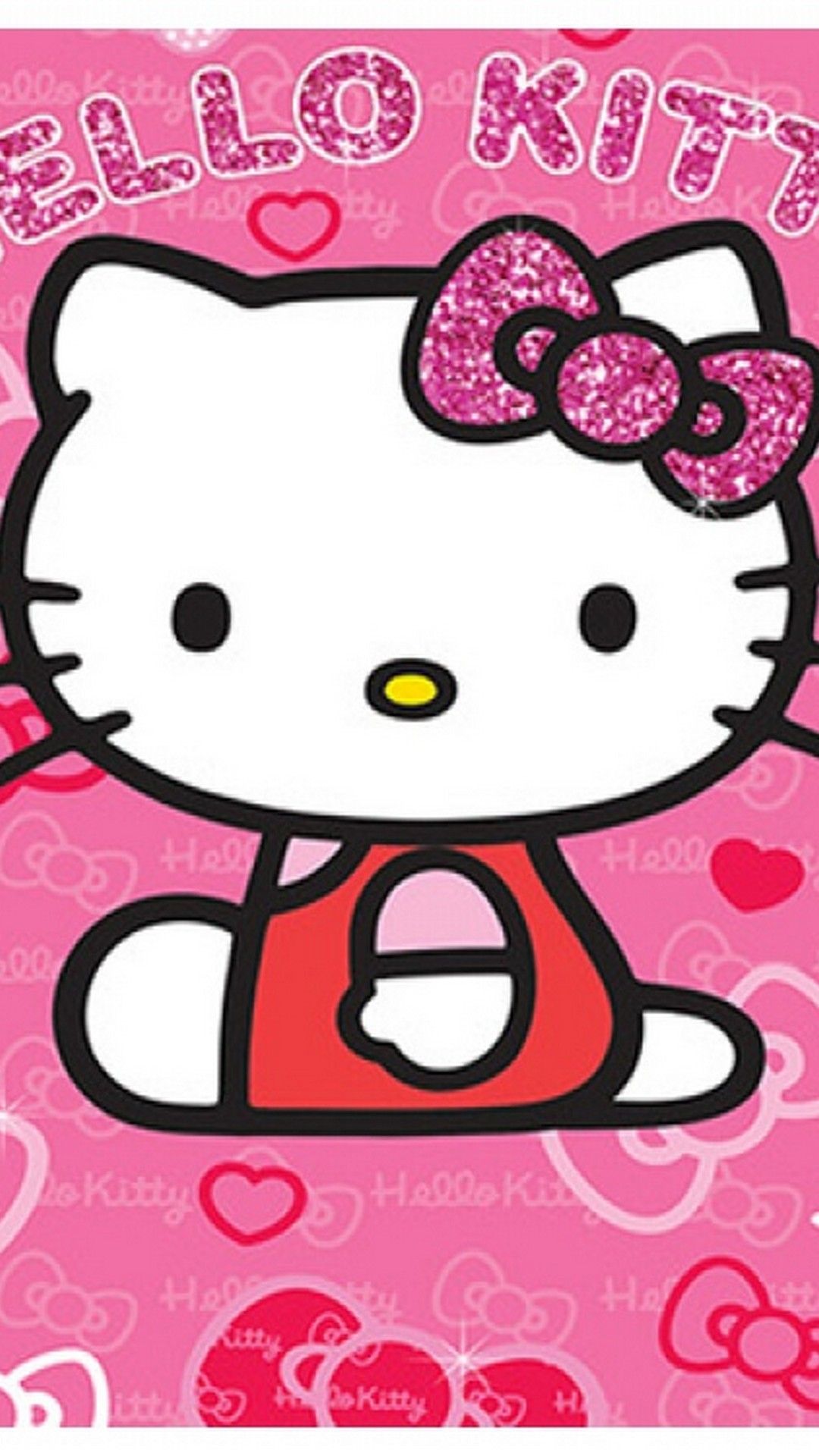 Hello Kitty rosa cuori, 1080x1920 Verticale, Mobile