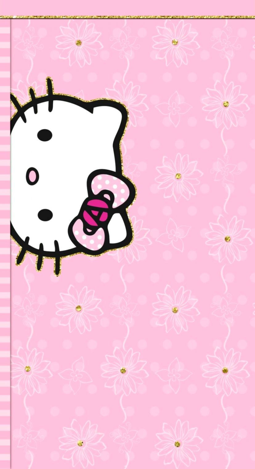 Hello Kitty rosa fiori, 828x1520 Verticale, Telefono