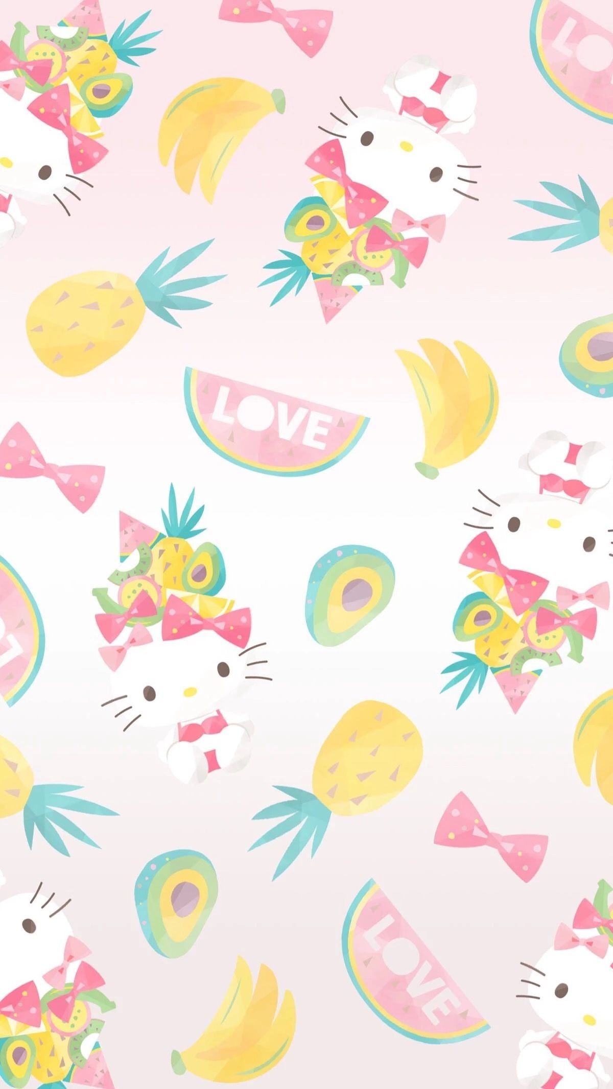 Hello Kitty frutta pastello, 1200x2133 Verticale, Android