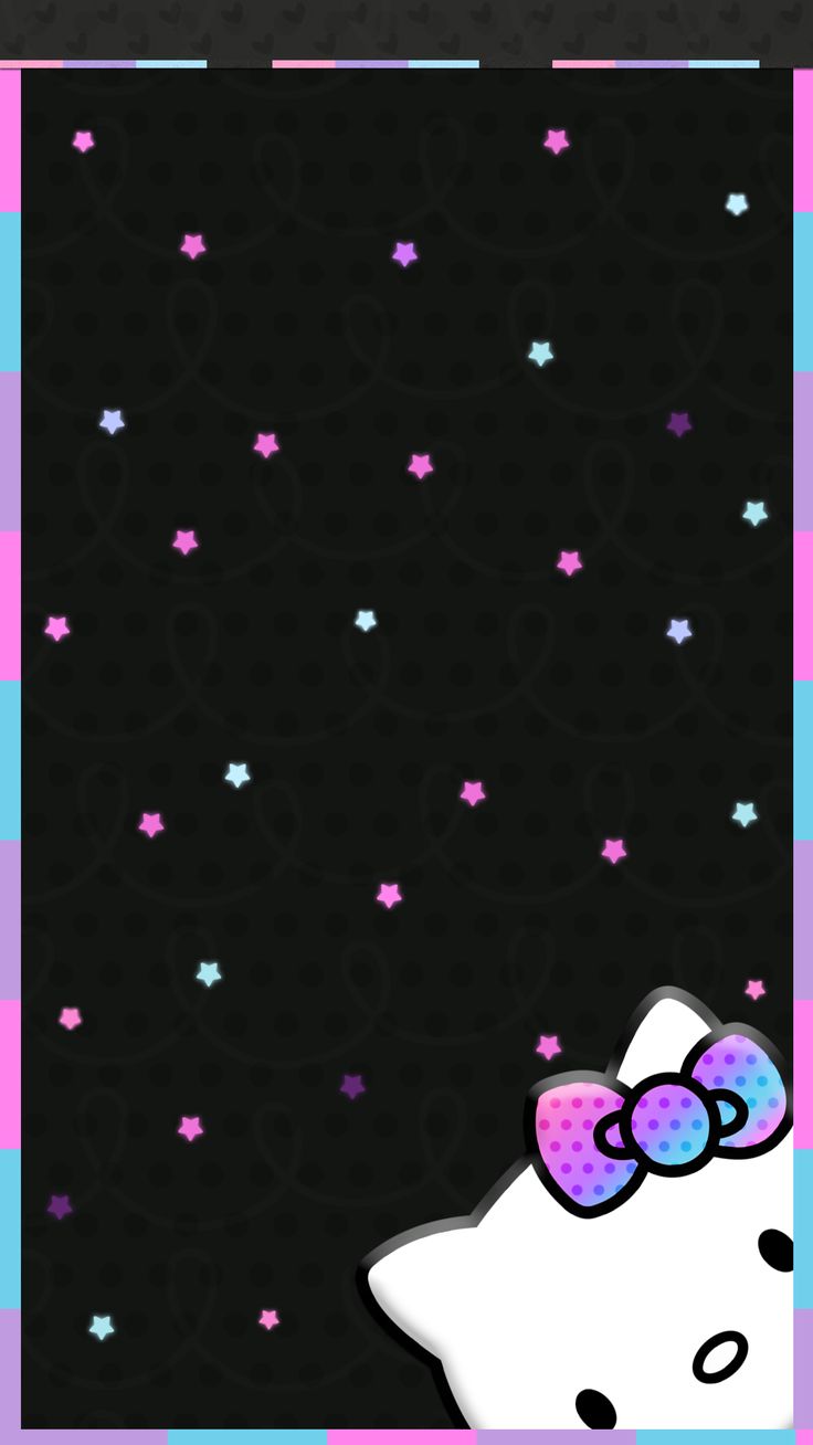 Hello Kitty stelline sfondo nero, 736x1308 Full HD Verticale, iPhone