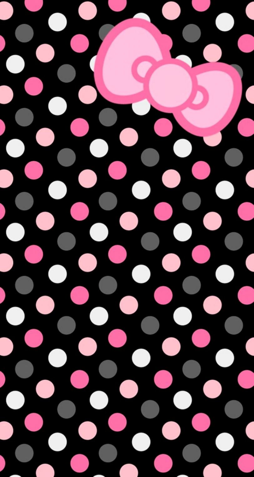 Fiocco rosa pois neri, 812x1520 Verticale, Telefono