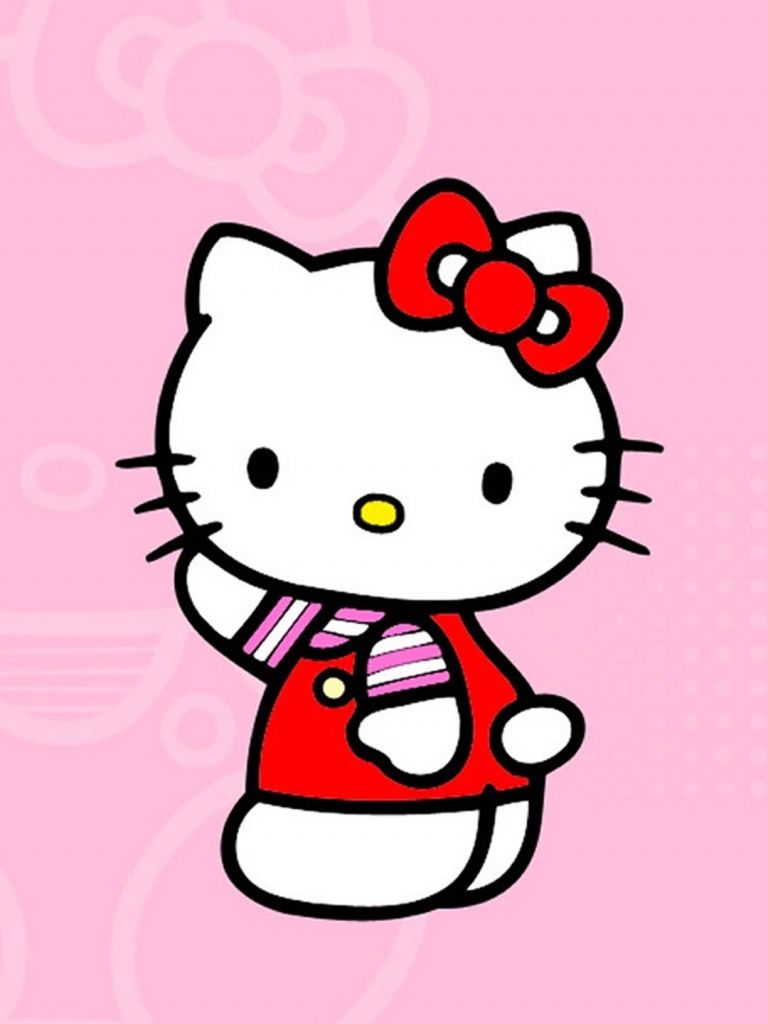 Hello Kitty sfondo rosa, 768x1024 Verticale, Telefono