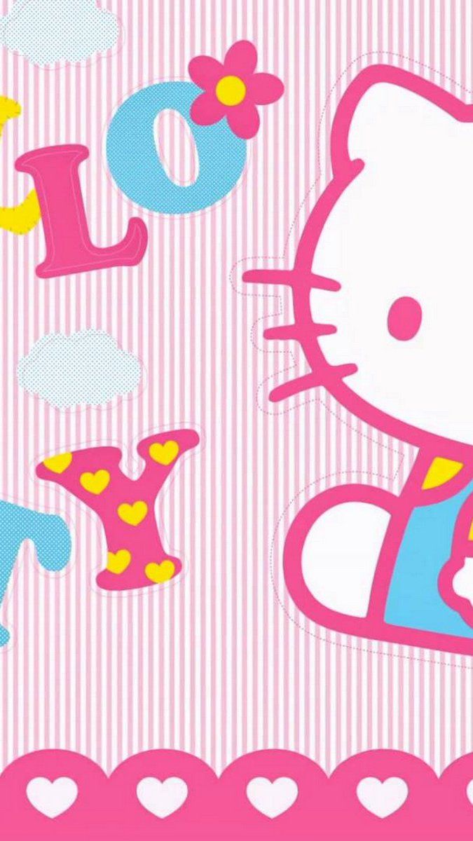 Hello Kitty rosa cartone, 675x1200 Full HD Verticale, iPhone