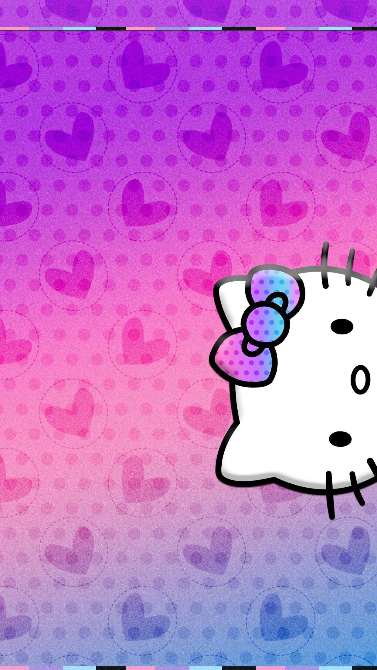 Hello Kitty cuori viola, 1242x2208 Full HD Verticale, Smartphone