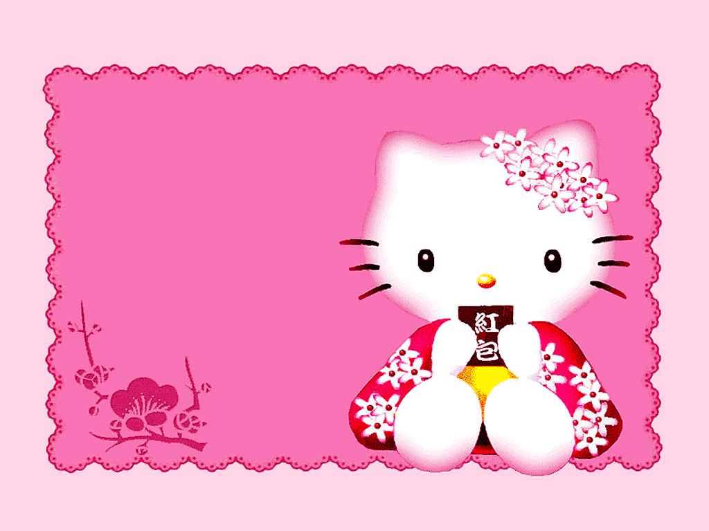 Hello Kitty kimono rosa, 1024x768 HD, Desktop