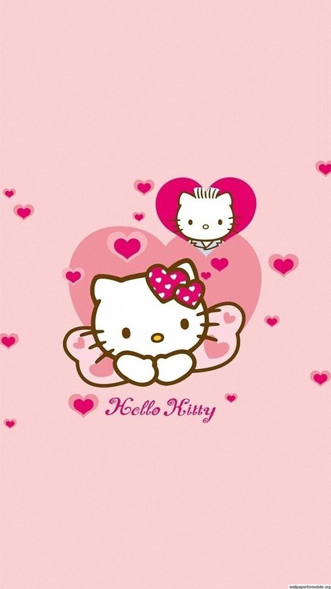 Hello Kitty cuori rosa, 1080x1920 Full HD Verticale, iPhone