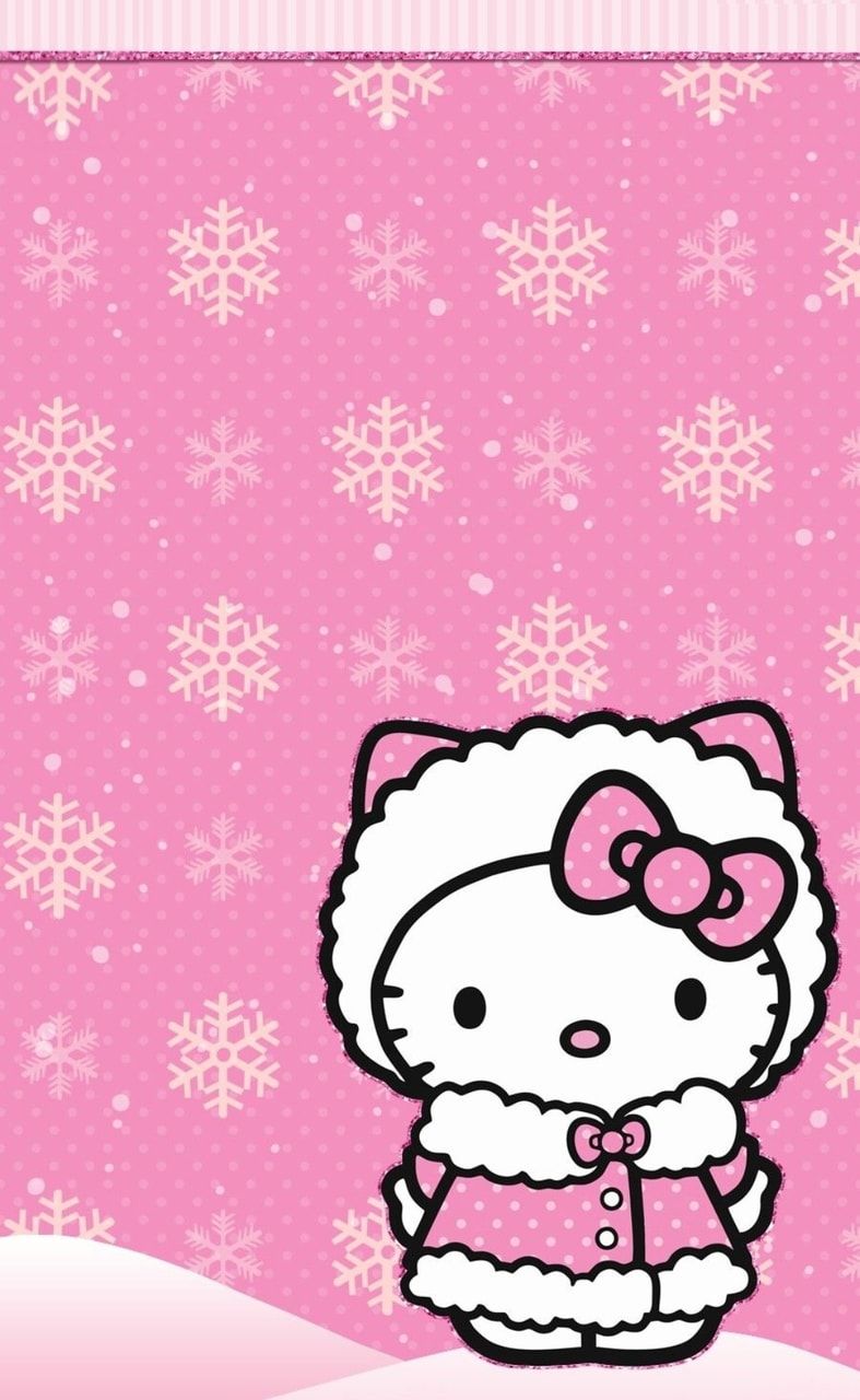 Hello Kitty inverno rosa, 787x1280 Verticale, Mobile