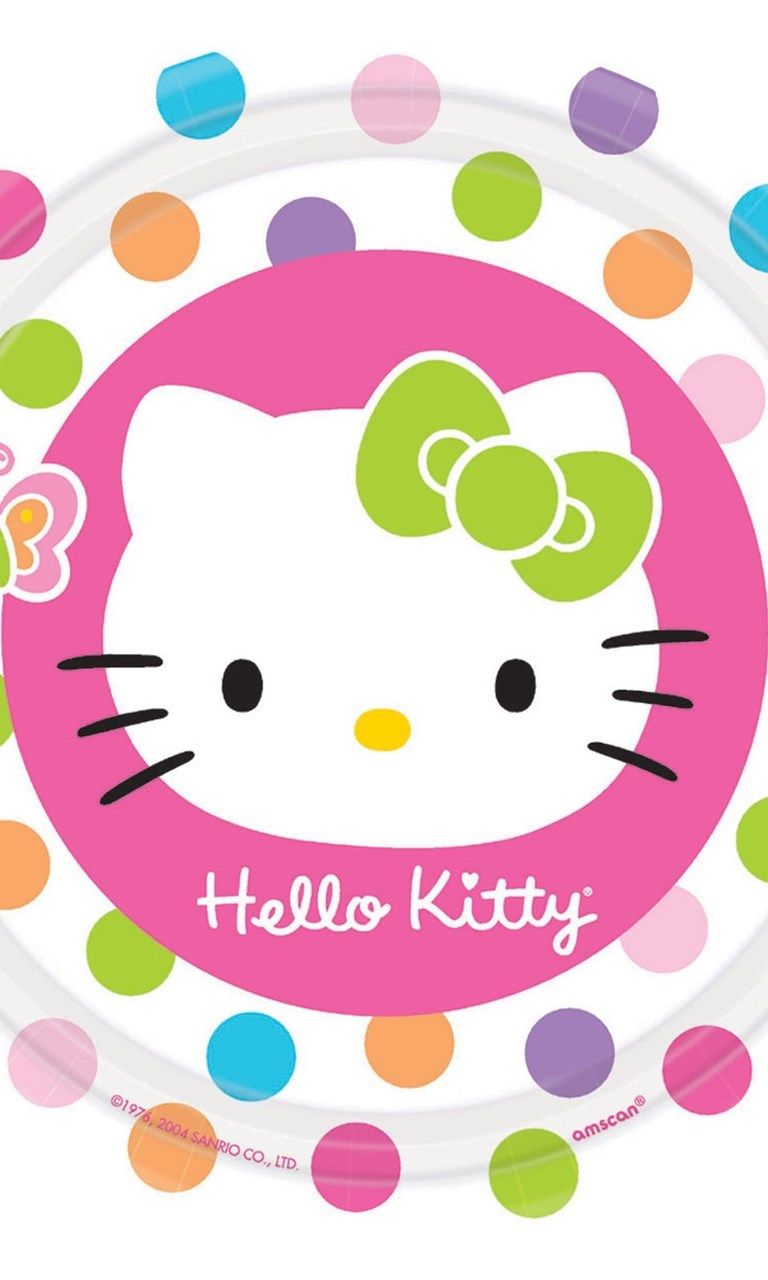 Hello Kitty pois colorati, 768x1280 Verticale, Telefono