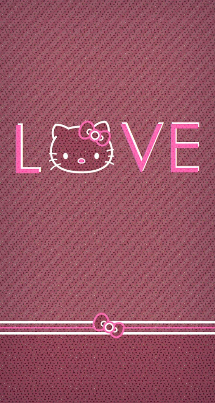 Hello Kitty scritta Love rosa, 736x1377 Full HD Verticale, iPhone