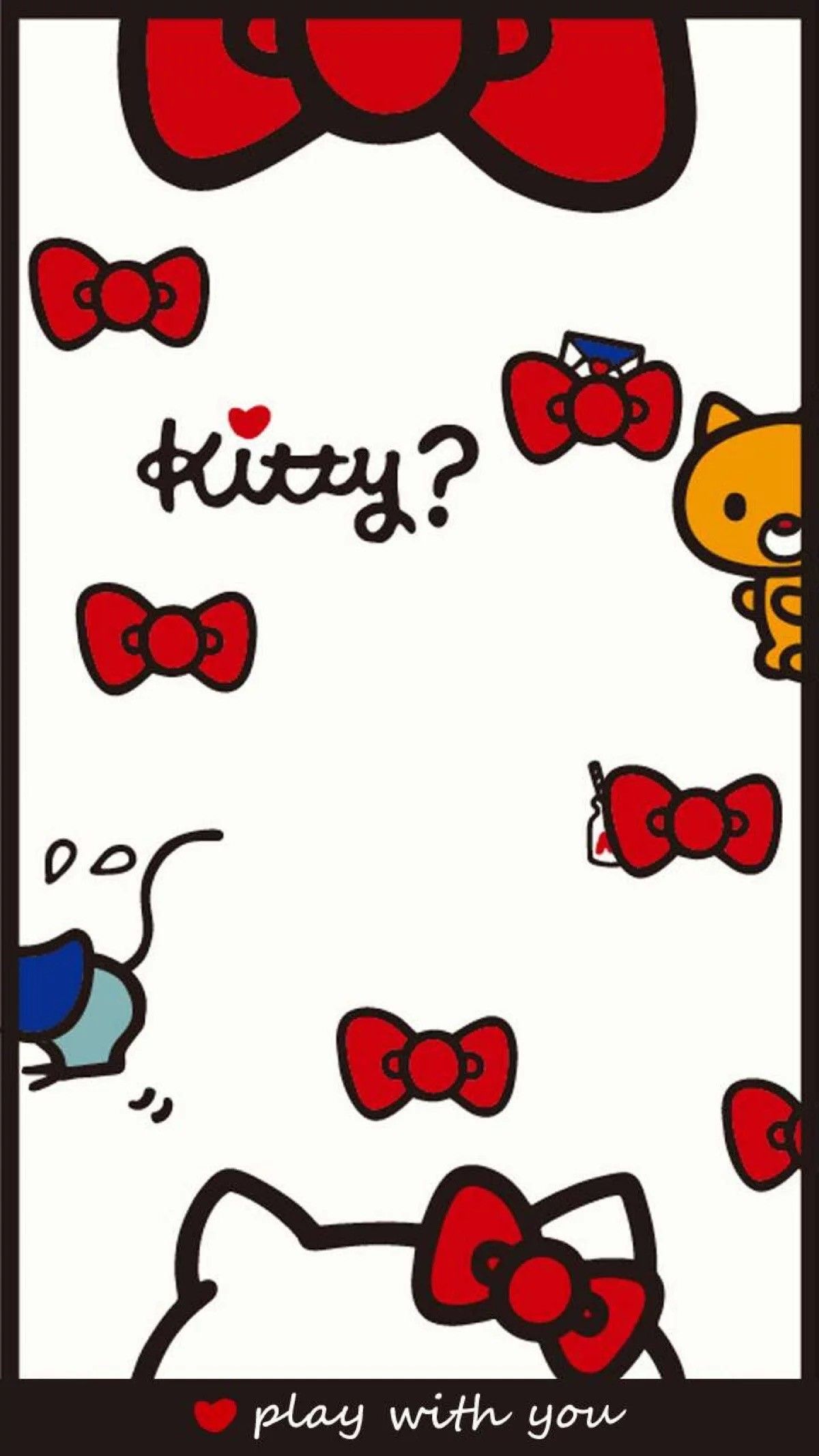 Hello Kitty fiocchi rossi, 1200x2133 Verticale, Mobile