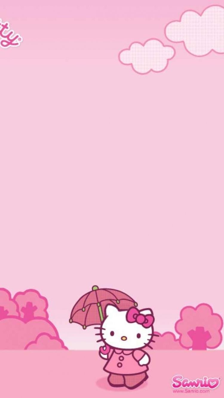 Hello Kitty con ombrello rosa, 750x1334 Full HD Verticale, Smartphone