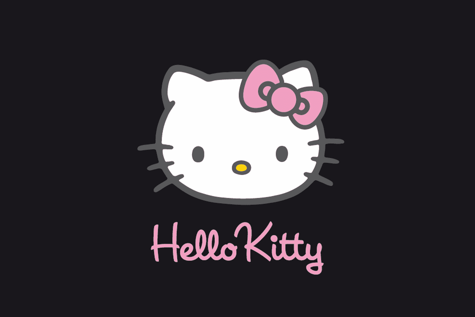 Hello Kitty faccia sfondo nero, 2000x1333 2K, PC Desktop