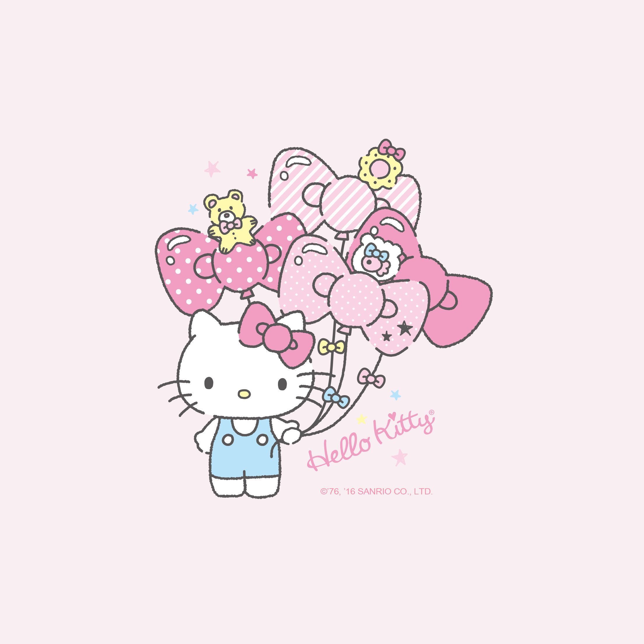 Hello Kitty con palloncini rosa, 2208x2208 Hi-Res, iMac
