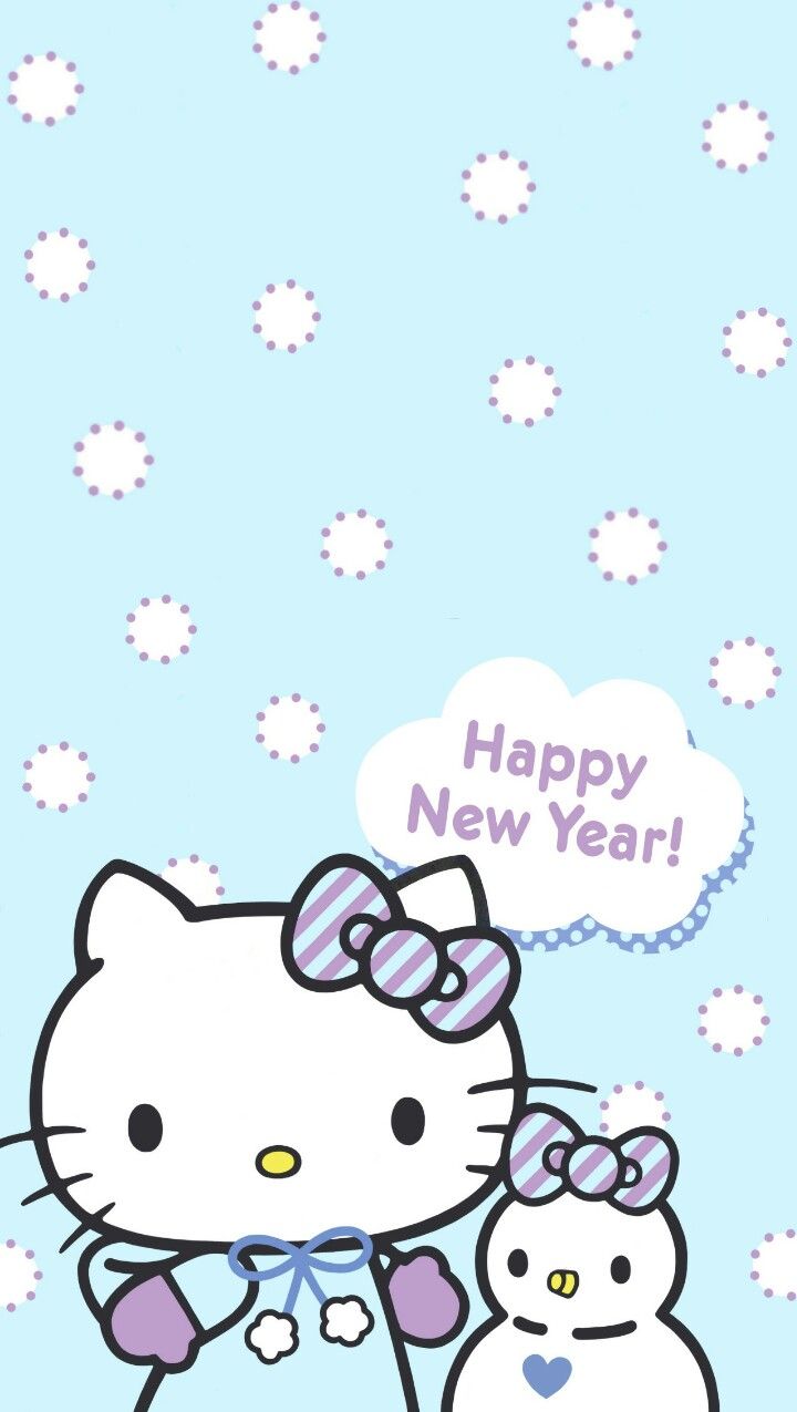 Hello Kitty Capodanno pupazzo neve, Sanrio, 720x1275 Verticale, Telefono