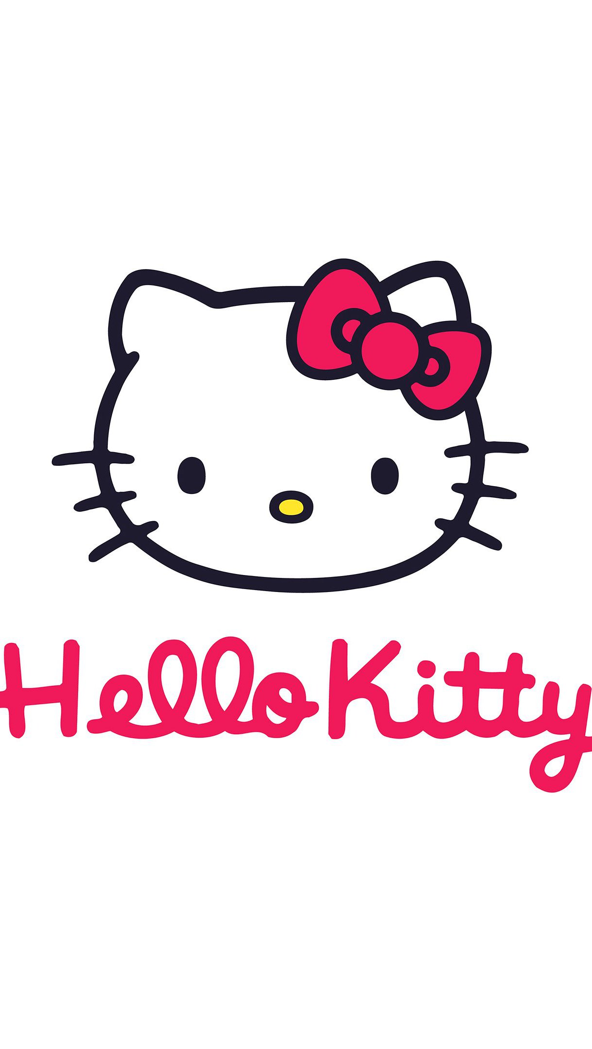 Hello Kitty faccia e logo, 1220x2160 Verticale, Telefono