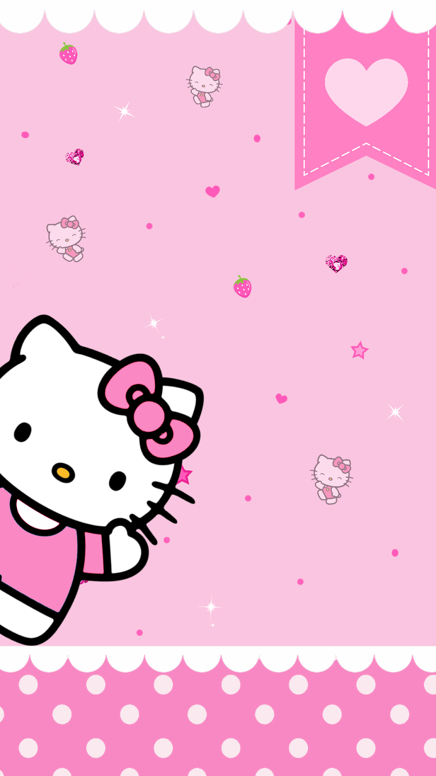 Hello Kitty rosa cartone animato, 900x1600 Verticale, Xiaomi