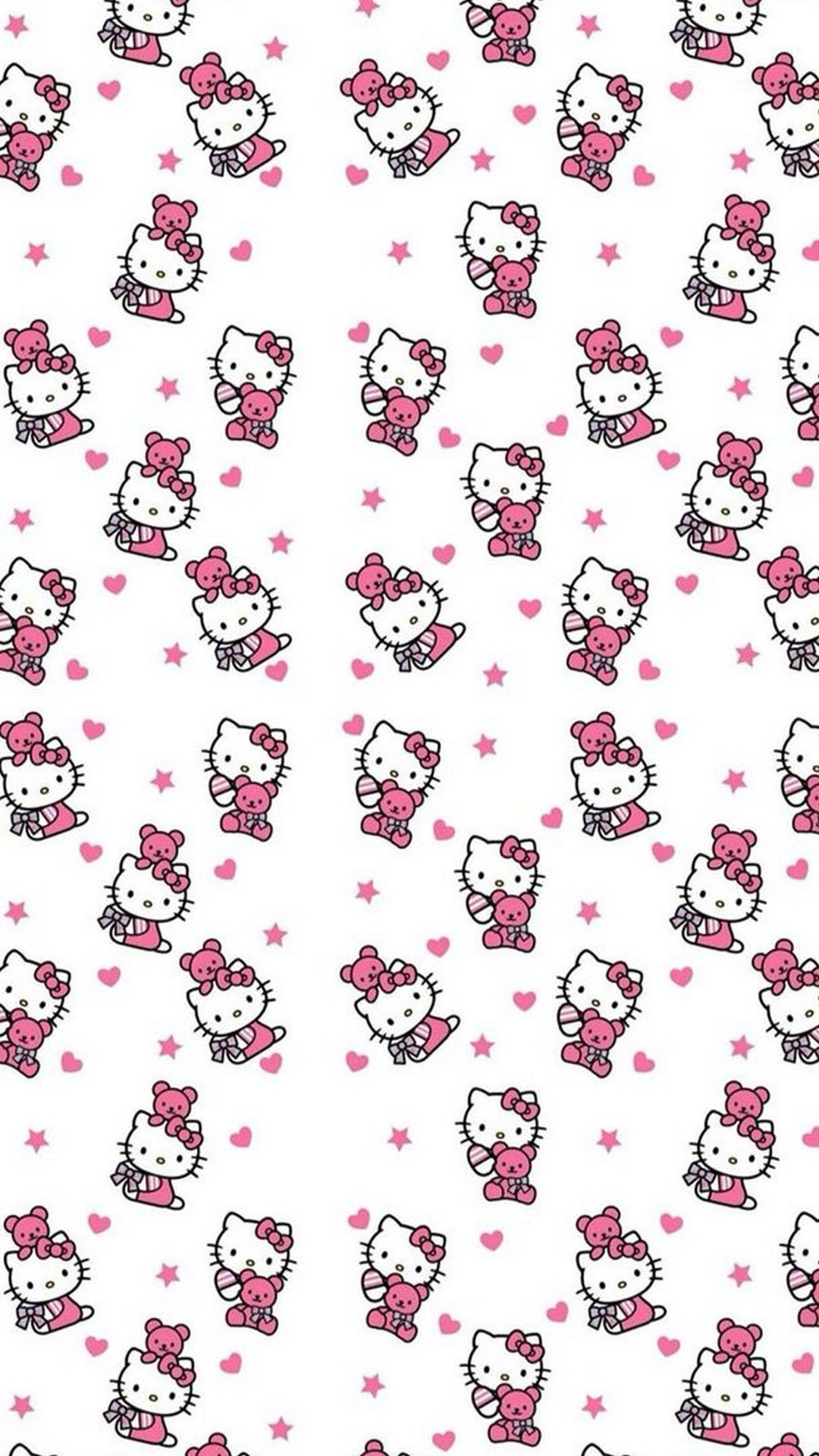 Hello Kitty pattern rosa, 1080x1920 Full HD Verticale, iPhone