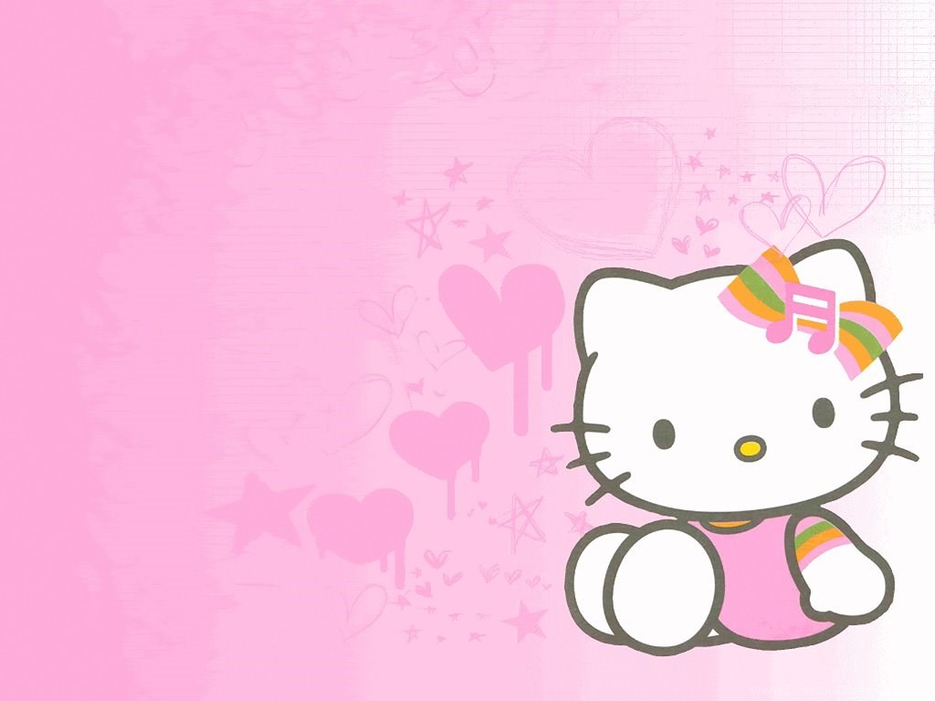 Hello Kitty rosa cuori, 1024x768 HD, Desktop