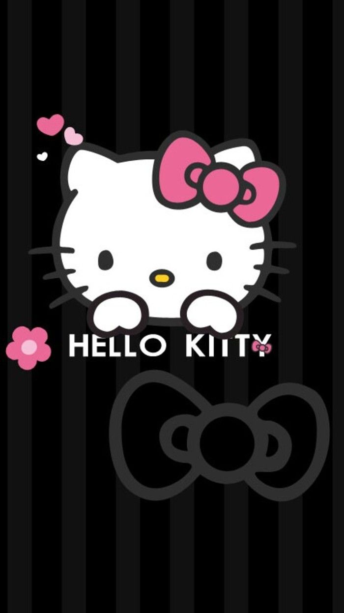 Hello Kitty su strisce nere, 700x1247 Verticale, Telefono