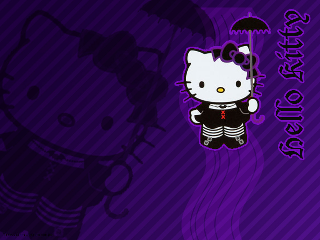 Hello Kitty gotica viola, 1024x768 HD, Desktop