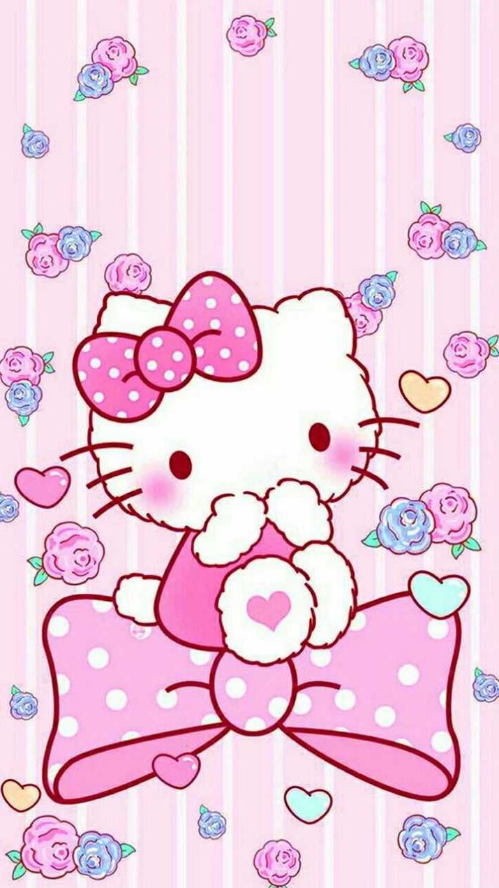 Hello Kitty rosa fiocco, 715x1271 Verticale, Mobile