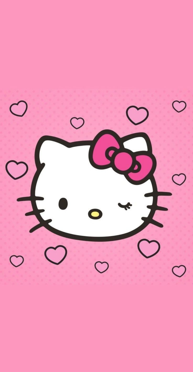 Hello Kitty rosa cuori, 736x1414 Full HD Verticale, Smartphone