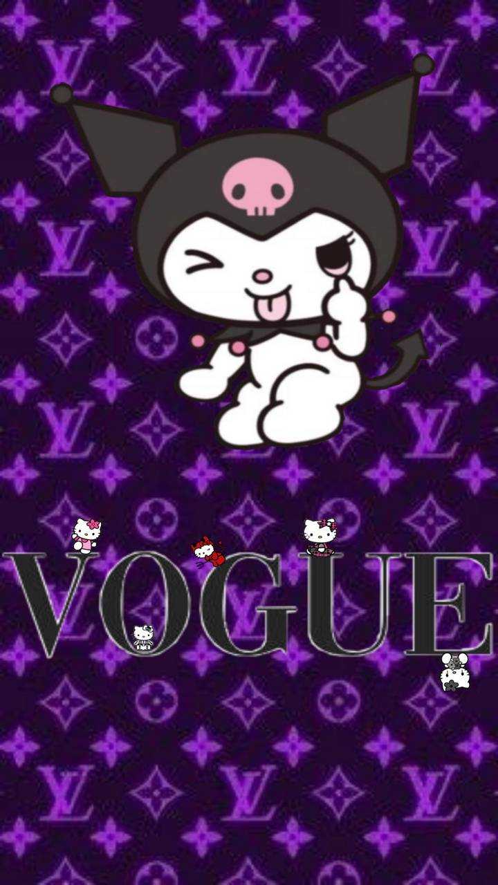 Kuromi viola pattern Louis Vuitton, 720x1280 Verticale, Android