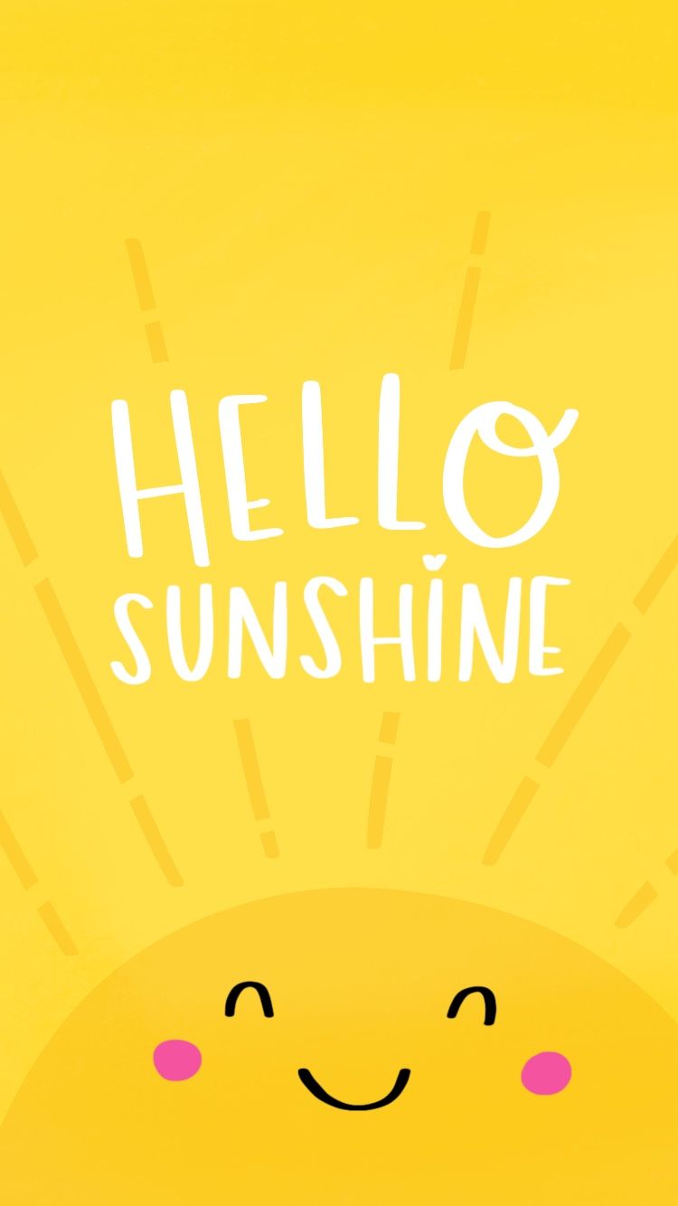 Sole sorridente giallo cartoon, 750x1334 Verticale, Telefono