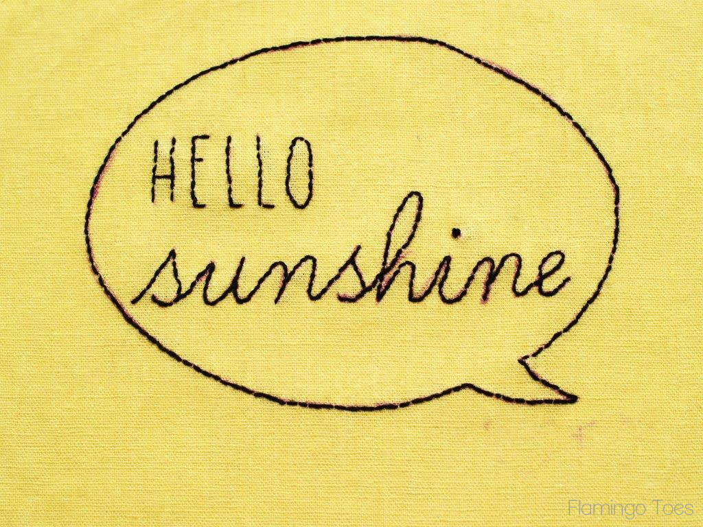 Fumetto Hello Sunshine ricamato giallo, 1024x768 HD, PC Desktop