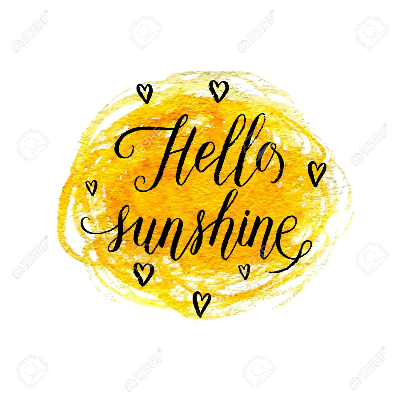 Scritta Hello Sunshine su macchia gialla, 1300x1300 HD, Desktop