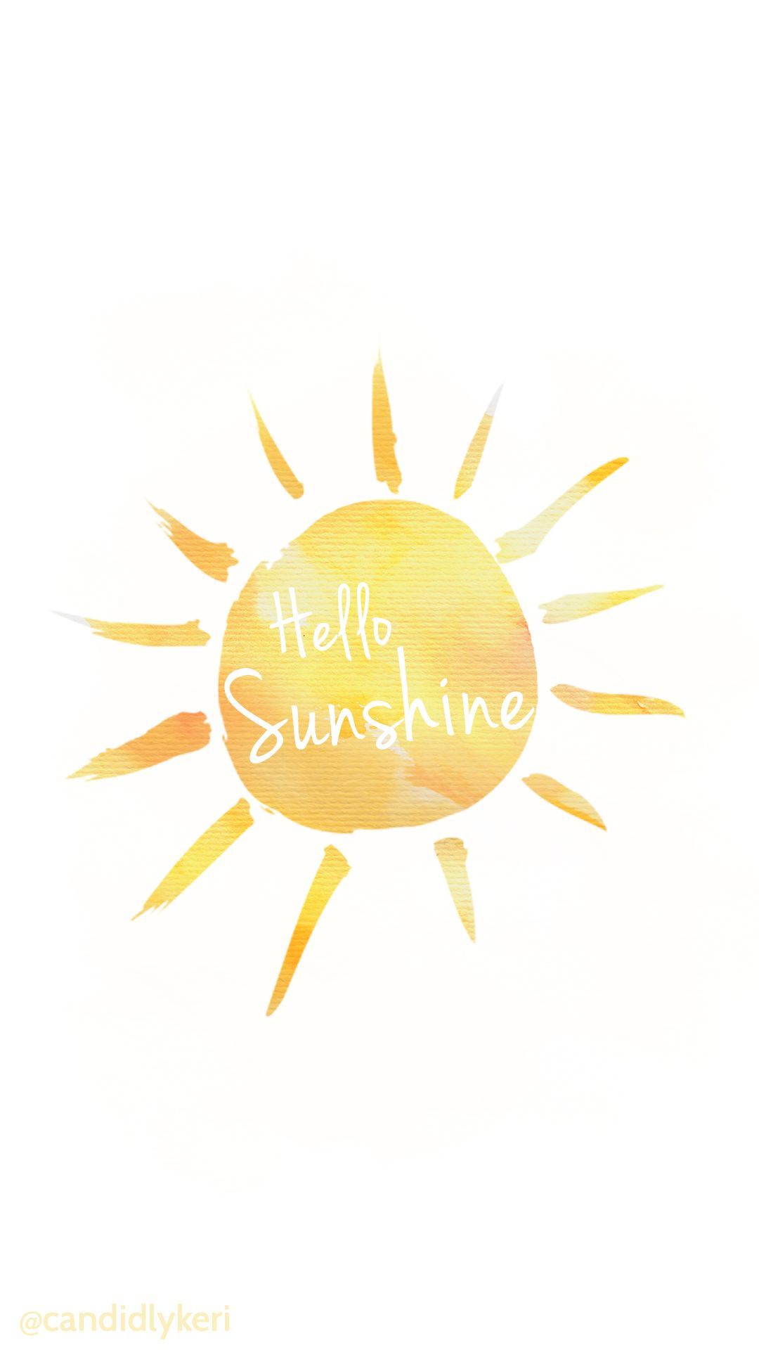Sole acquerello giallo Hello Sunshine, 1080x1920 Verticale, Samsung Galaxy