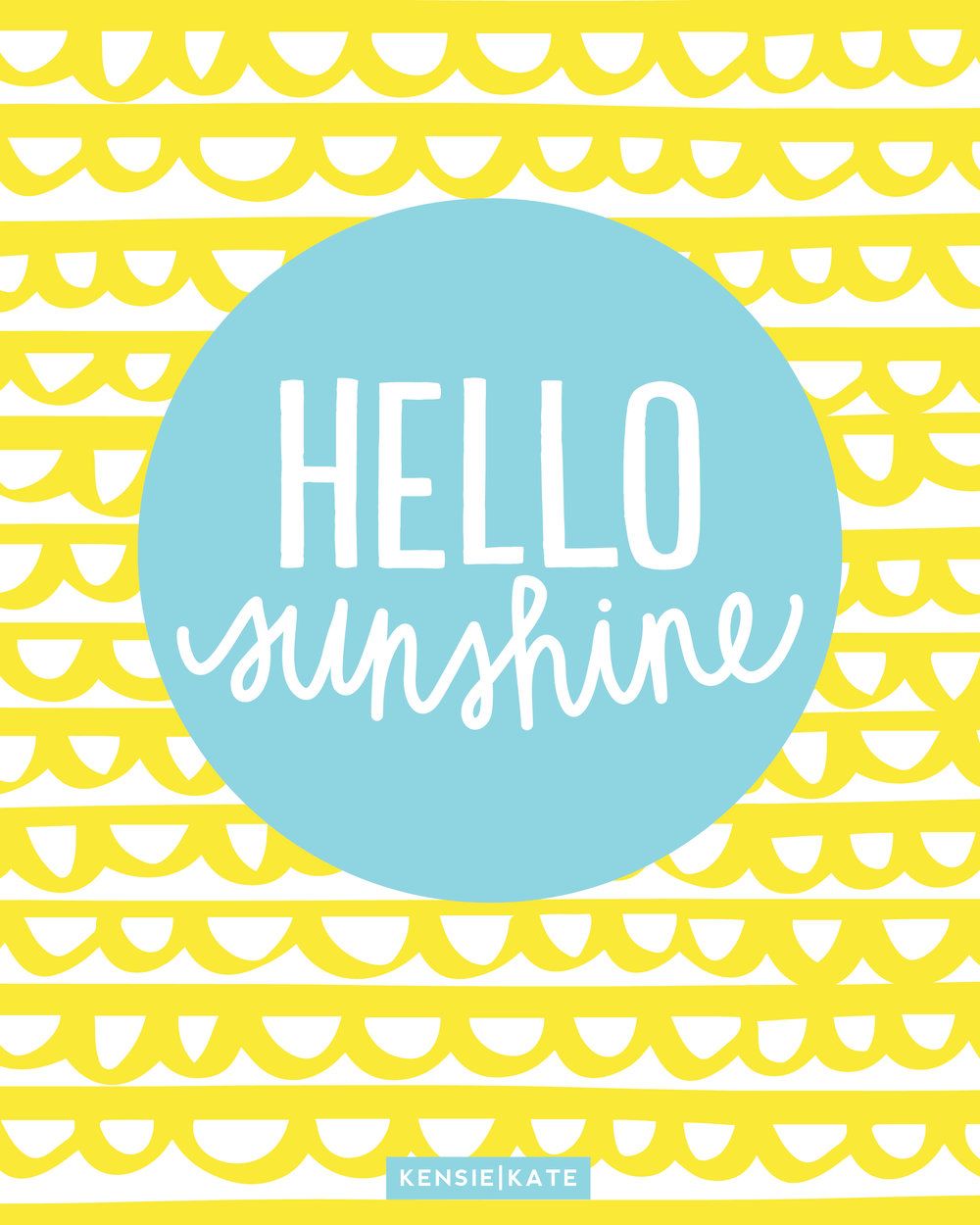 Scritta Hello Sunshine giallo turchese, 1000x1250 Full HD Verticale, iPhone