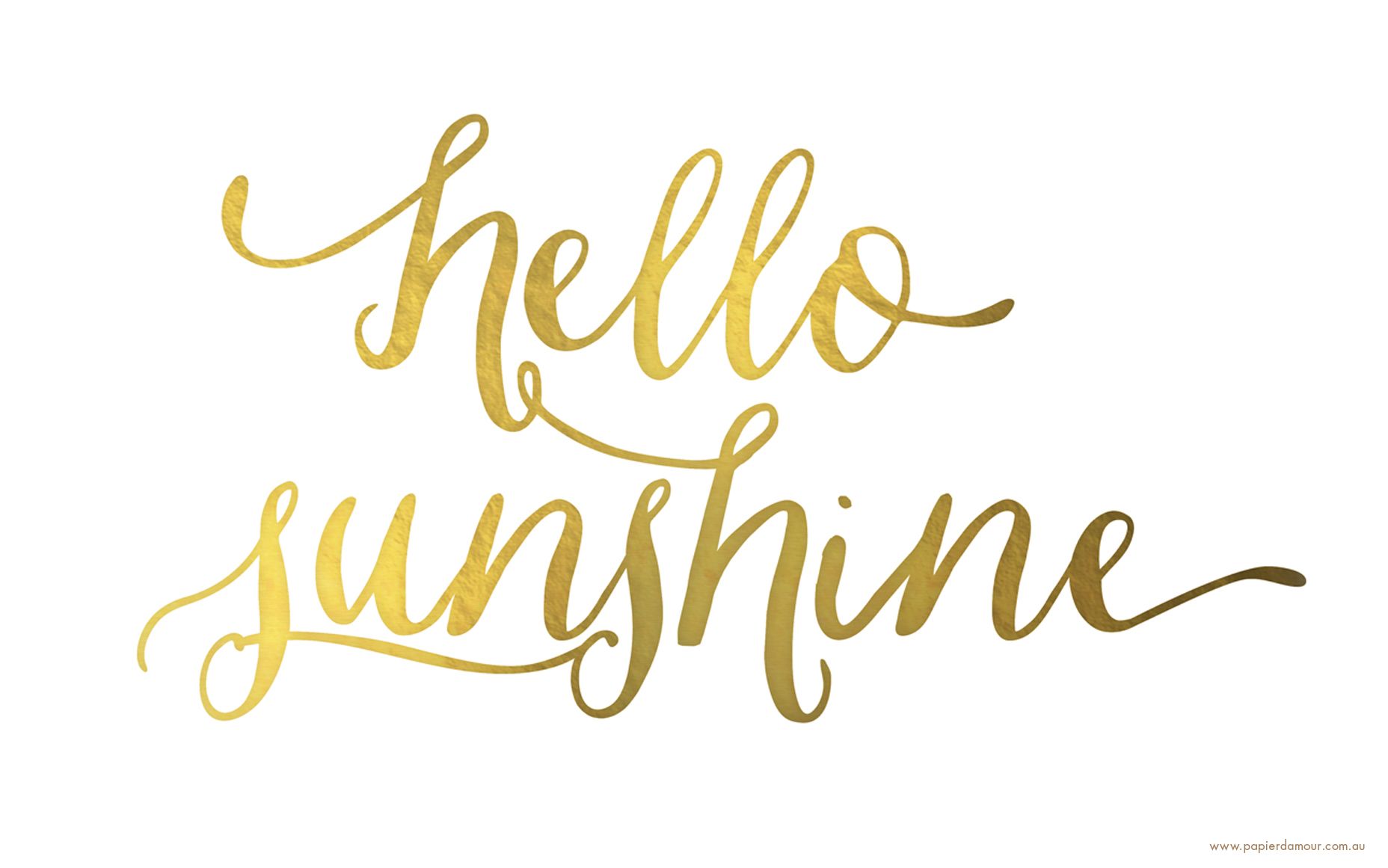 Scritta oro Hello Sunshine, 1856x1161 HD, Desktop