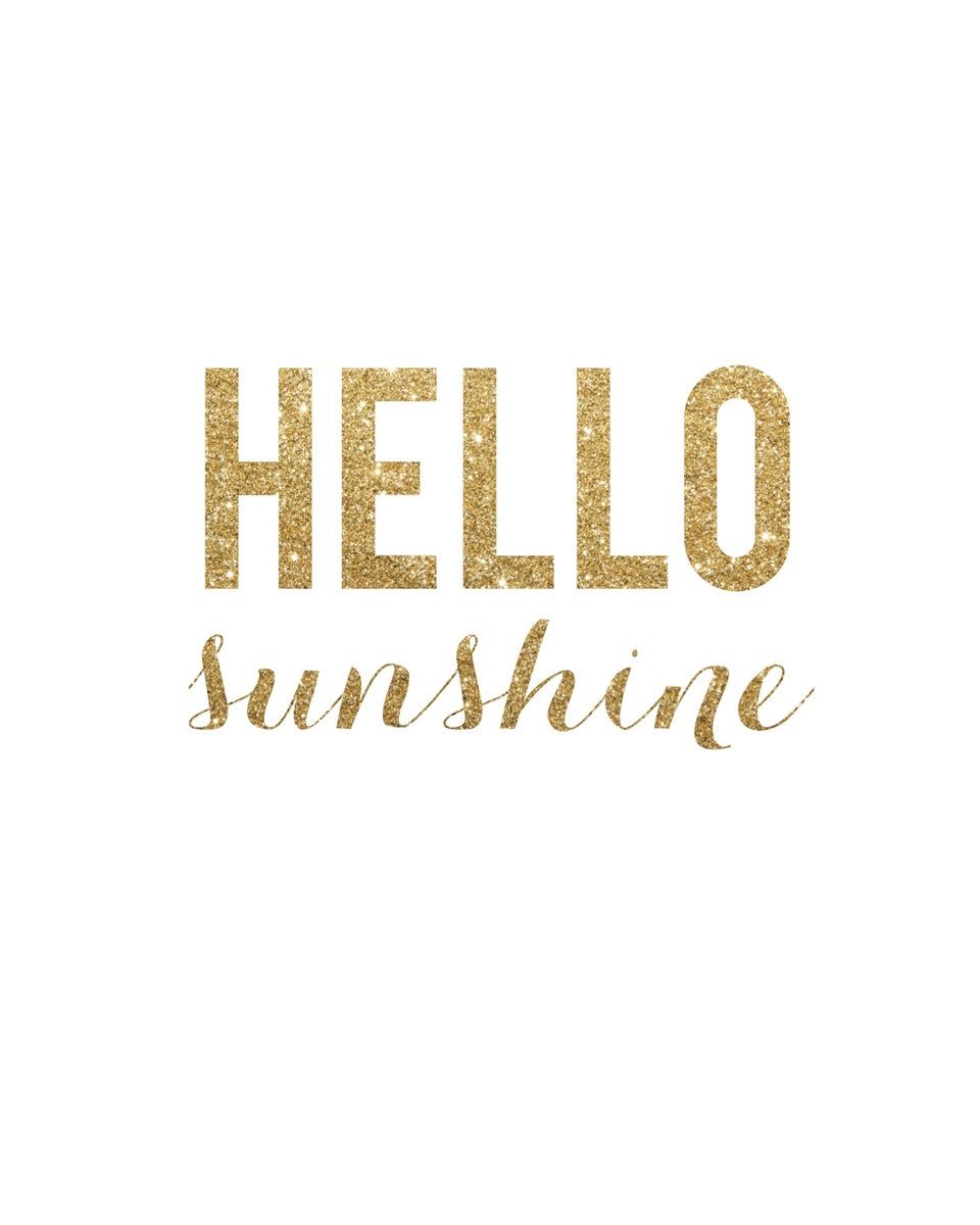 Testo dorato glitter Hello Sunshine, 960x1200 Full HD Verticale, Smartphone
