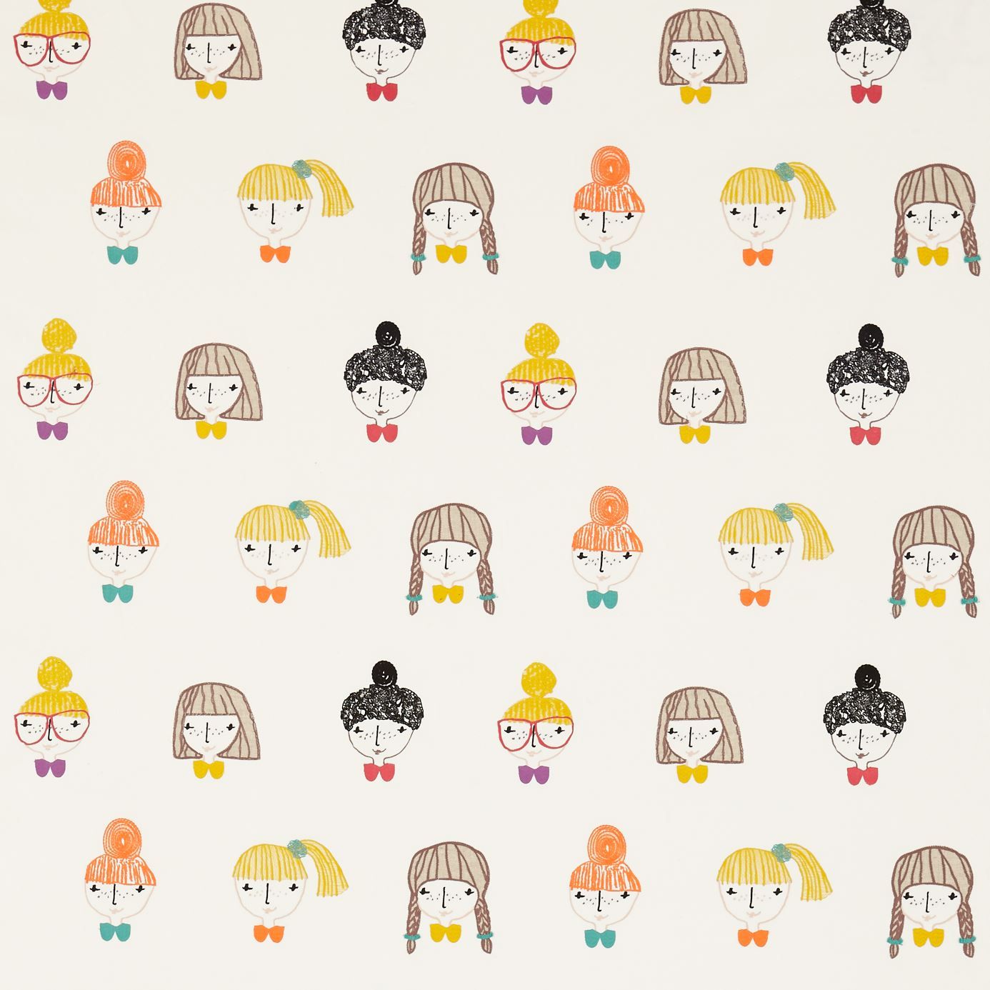 Volti bambine pattern colorato, 1386x1386 HD, ROG Asus Laptop