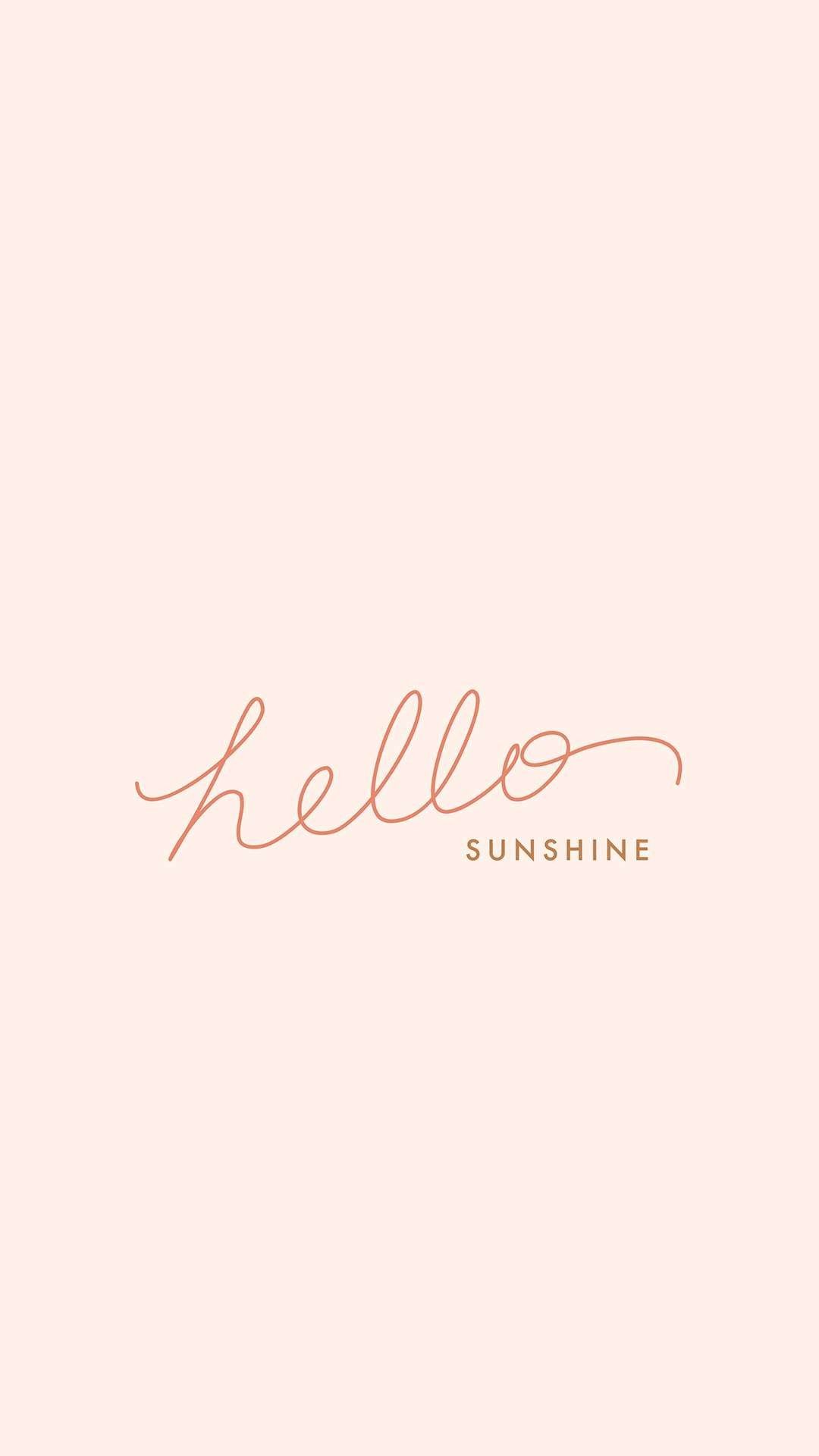 Scritta Hello Sunshine rosa, 1080x1920 Full HD Verticale, iPhone