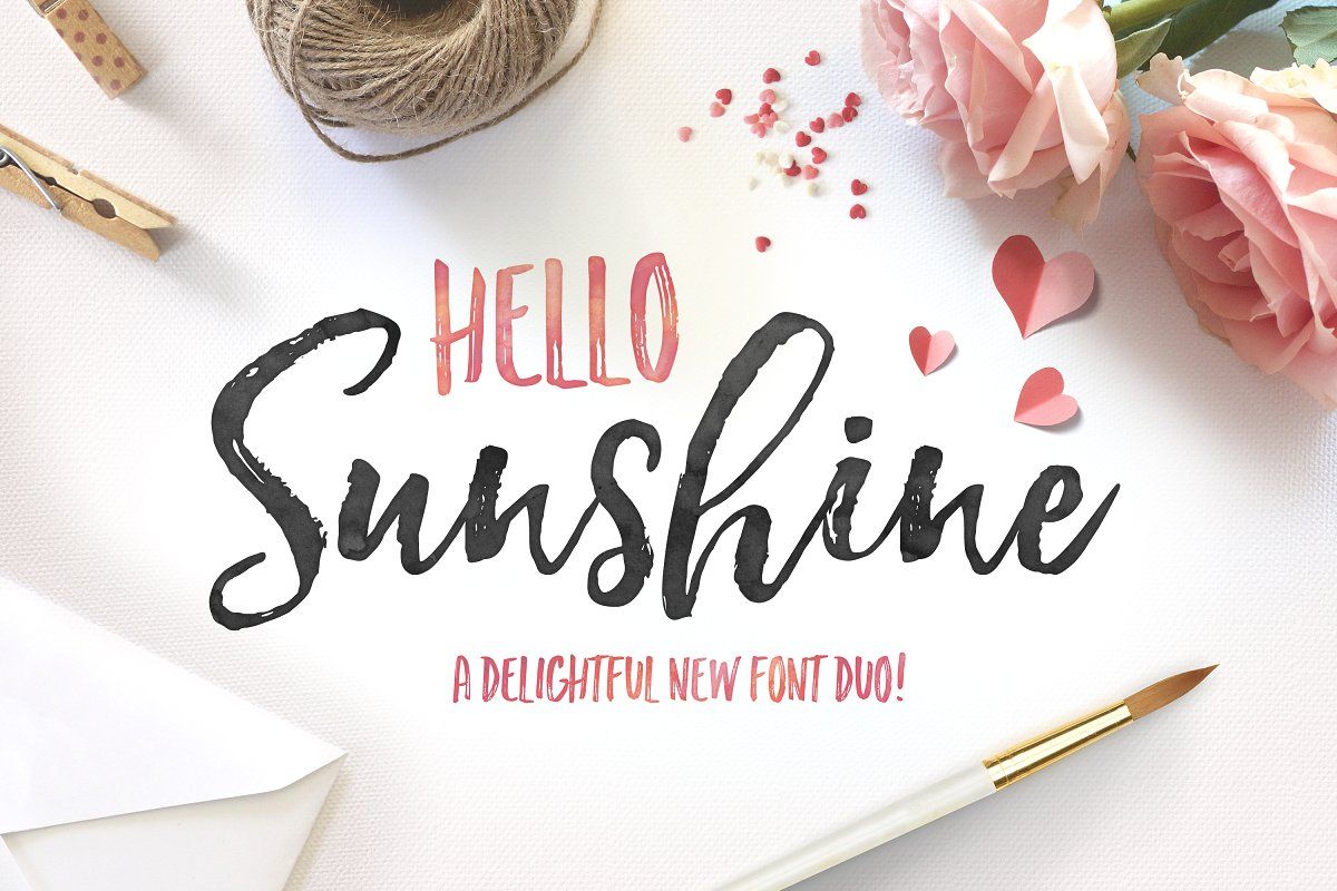 Font script Hello Sunshine con rose, 1200x800 HD, PC