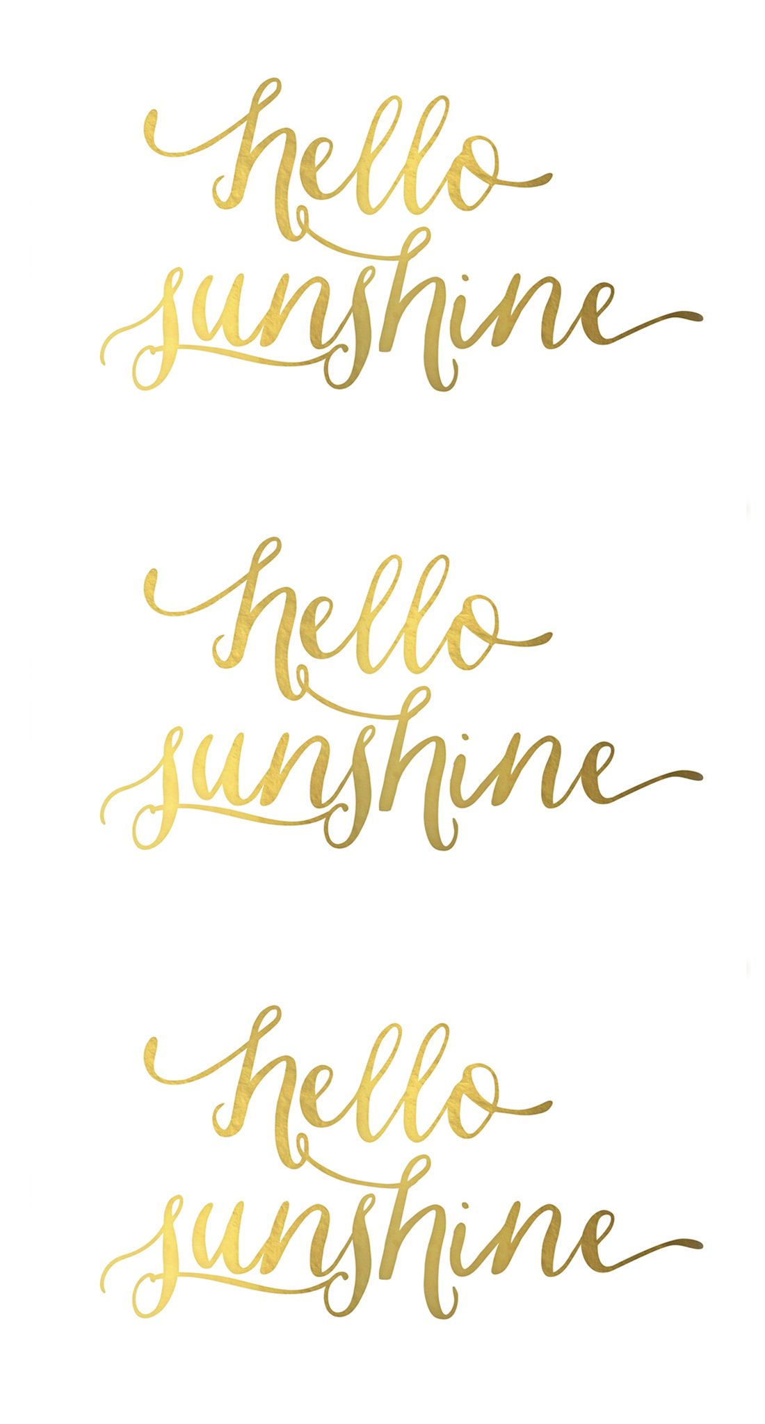 Scritta hello sunshine dorata, 1100x2047 Full HD Verticale, iPhone