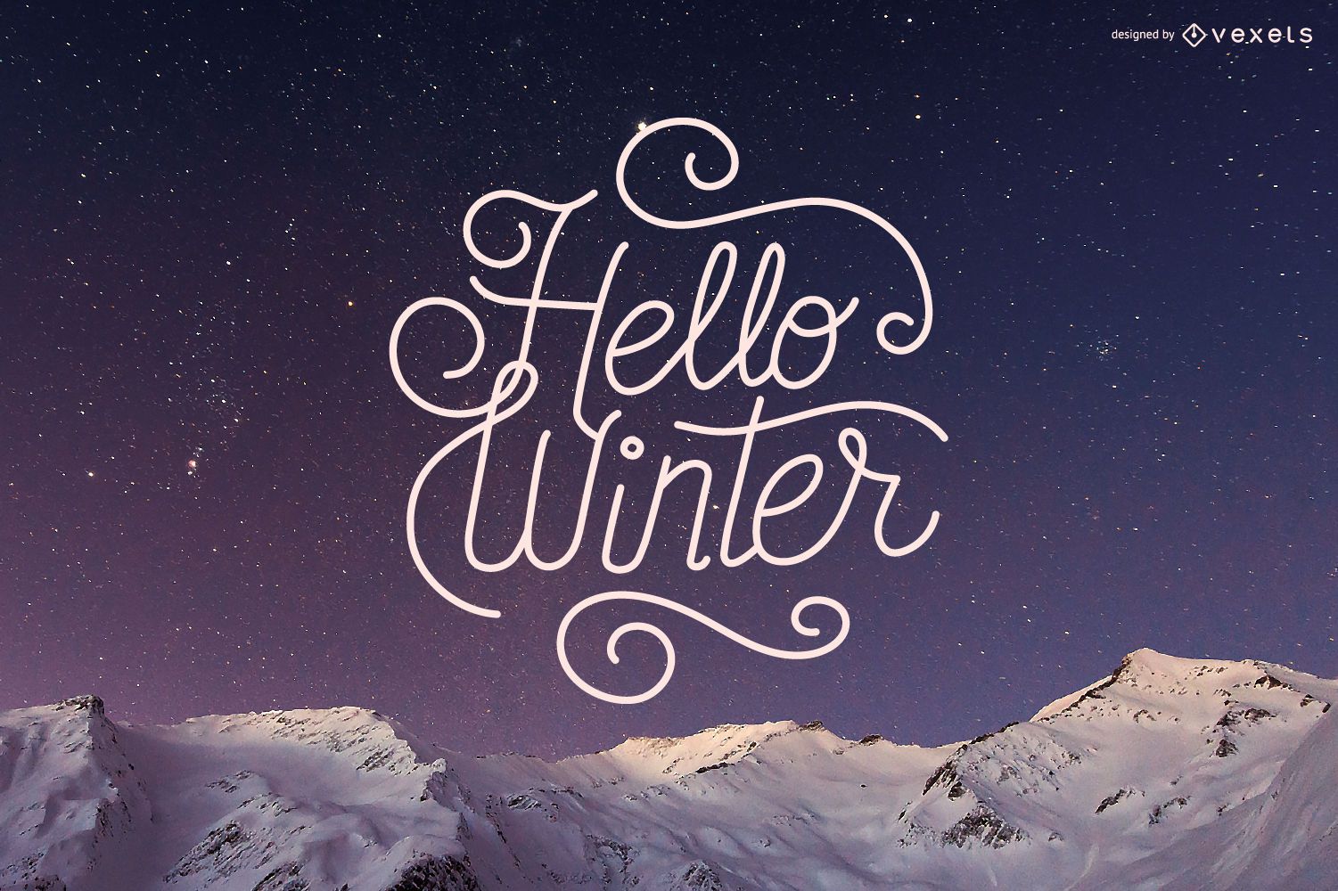 Scritta Hello Winter montagne innevate, 1501x1000 720p, PC