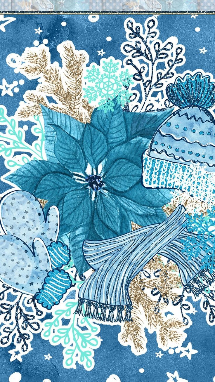 Fiori invernali e cappelli blu, 736x1308 Full HD Verticale, iPhone