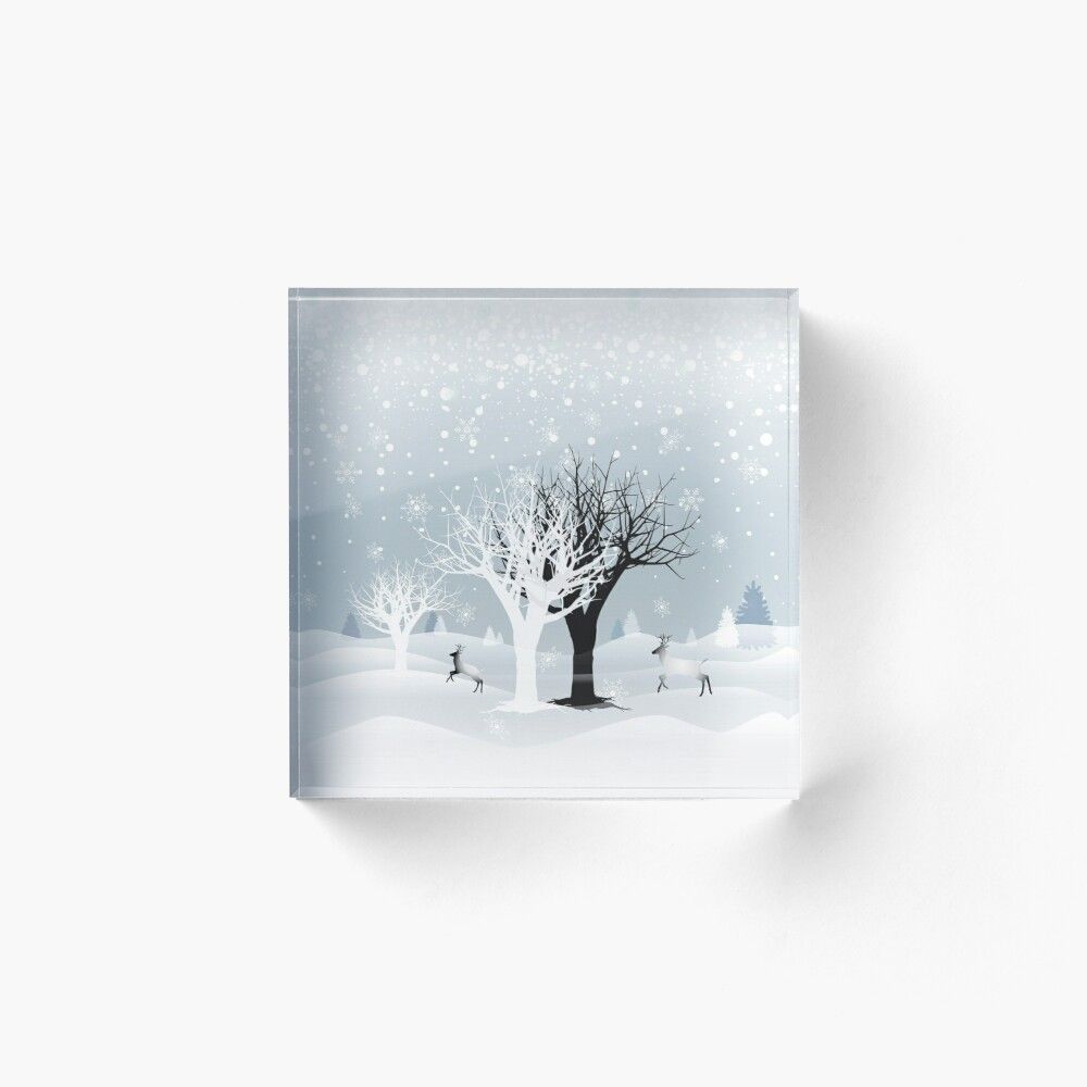 Renne foresta innevata bianco, 1000x1000 HD, iMac