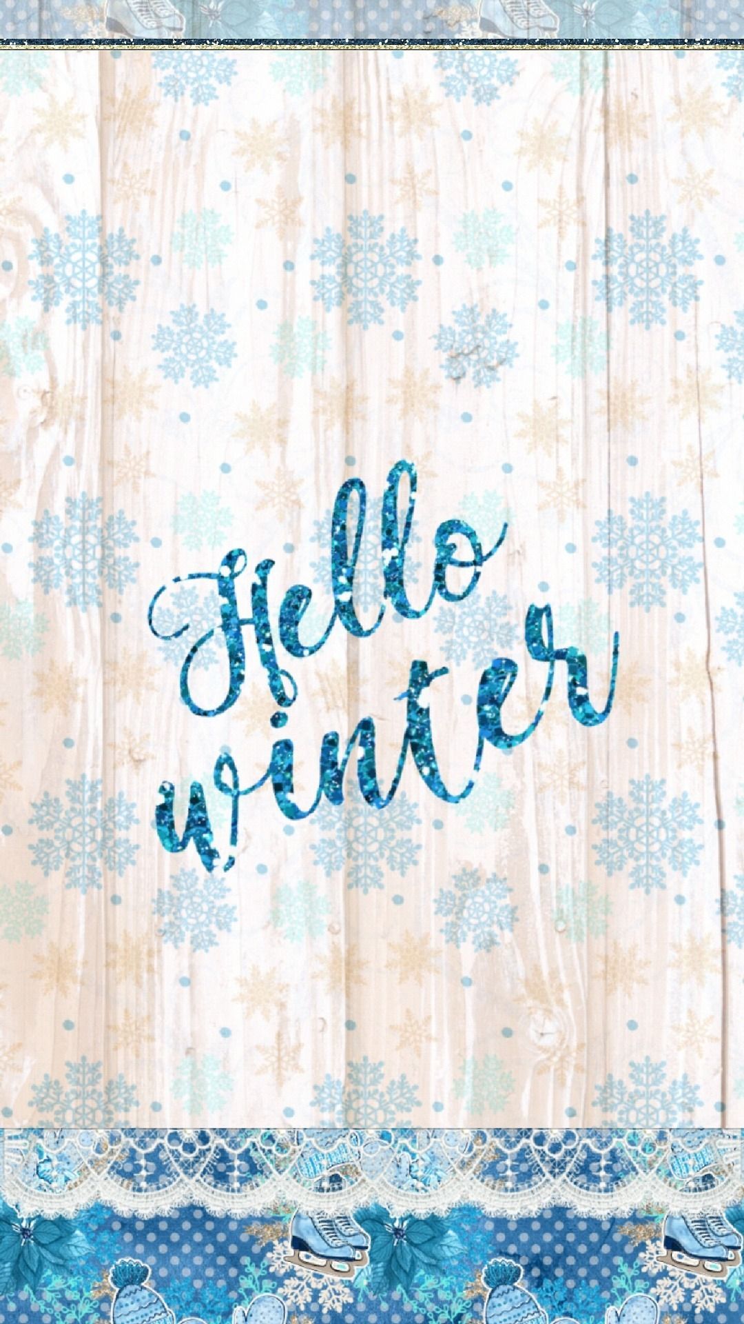 Scritta Hello Winter glitter, 1202x2148 Verticale, Mobile