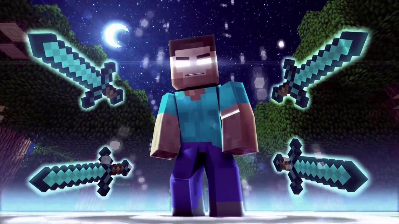 Herobrine con spade diamante Minecraft, Mojang, 1280x720 720p, Laptop