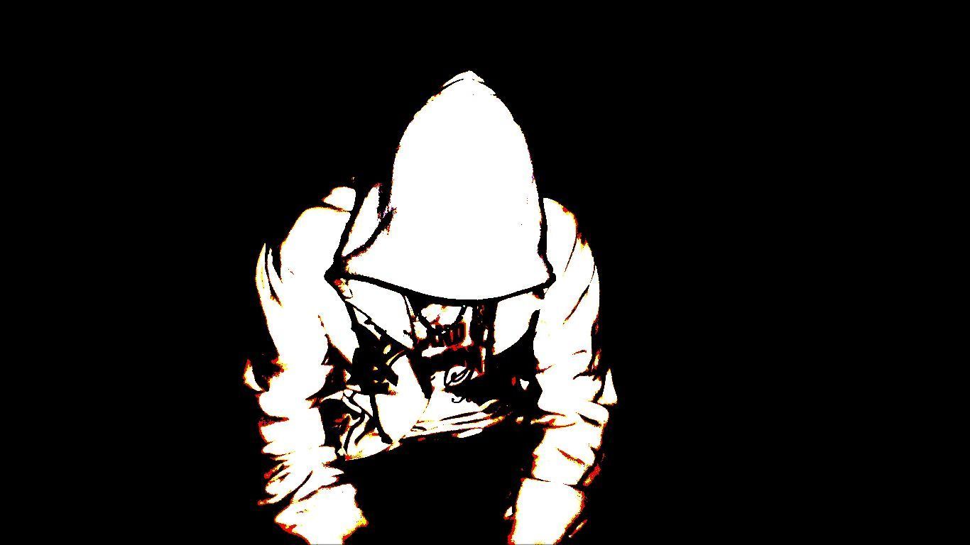 figura incappucciata bianco nero, 1366x768 HD, PC Desktop